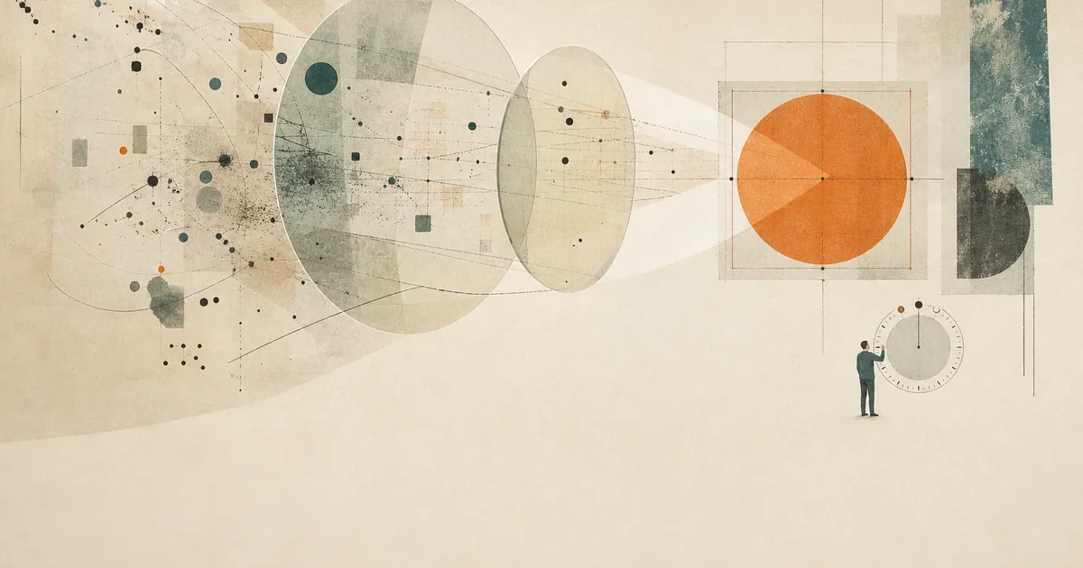 Composition éditoriale abstraite sur l’intelligence artificielle appliquée